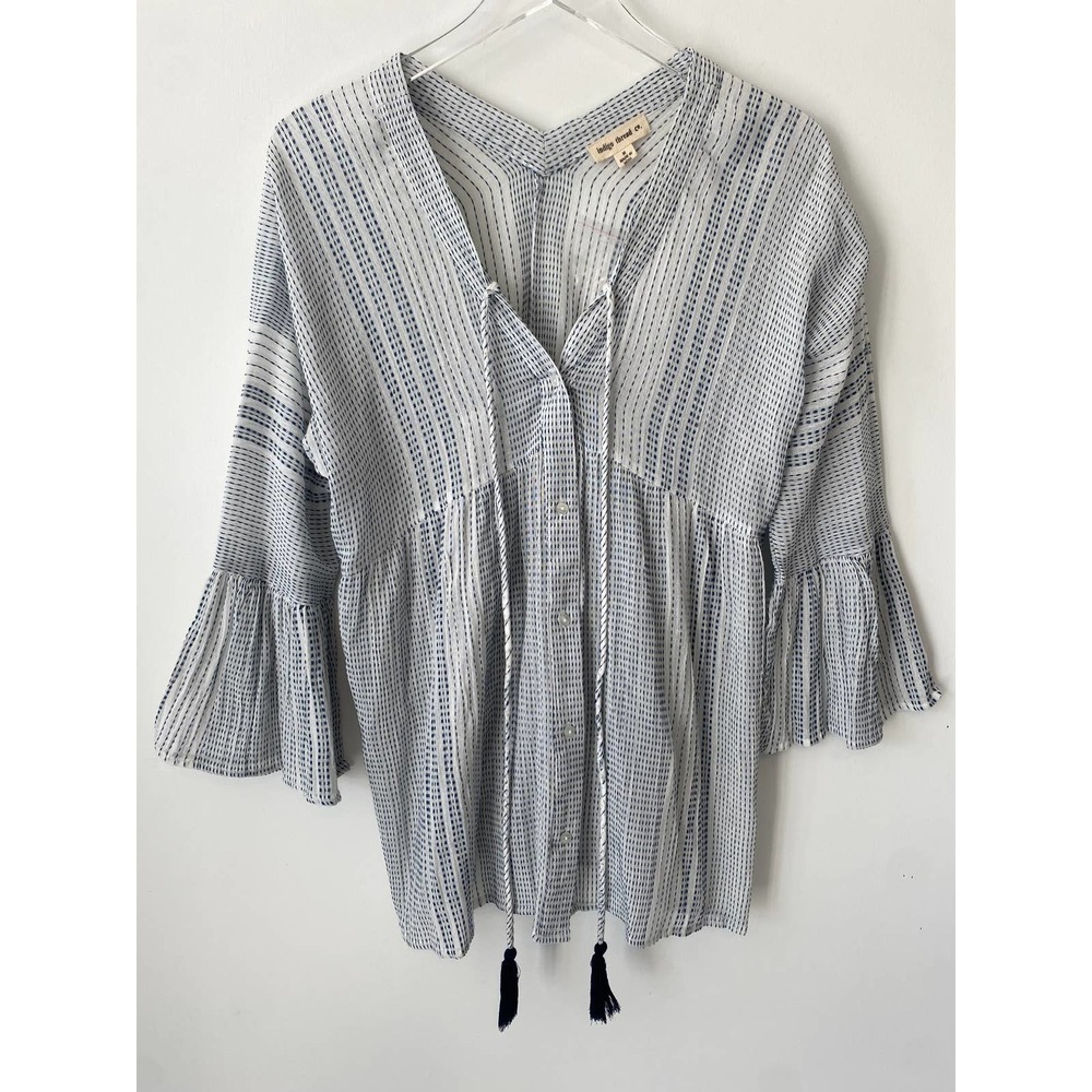 INDIGO THREAD STRIPED TUNIC SIZE MEDIUM